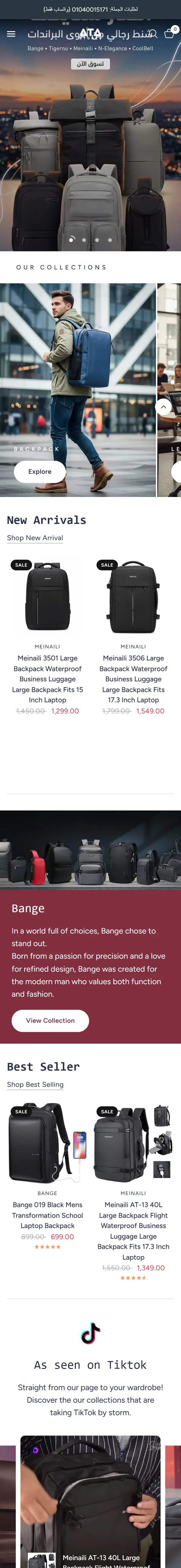 ATA homepage on a phone